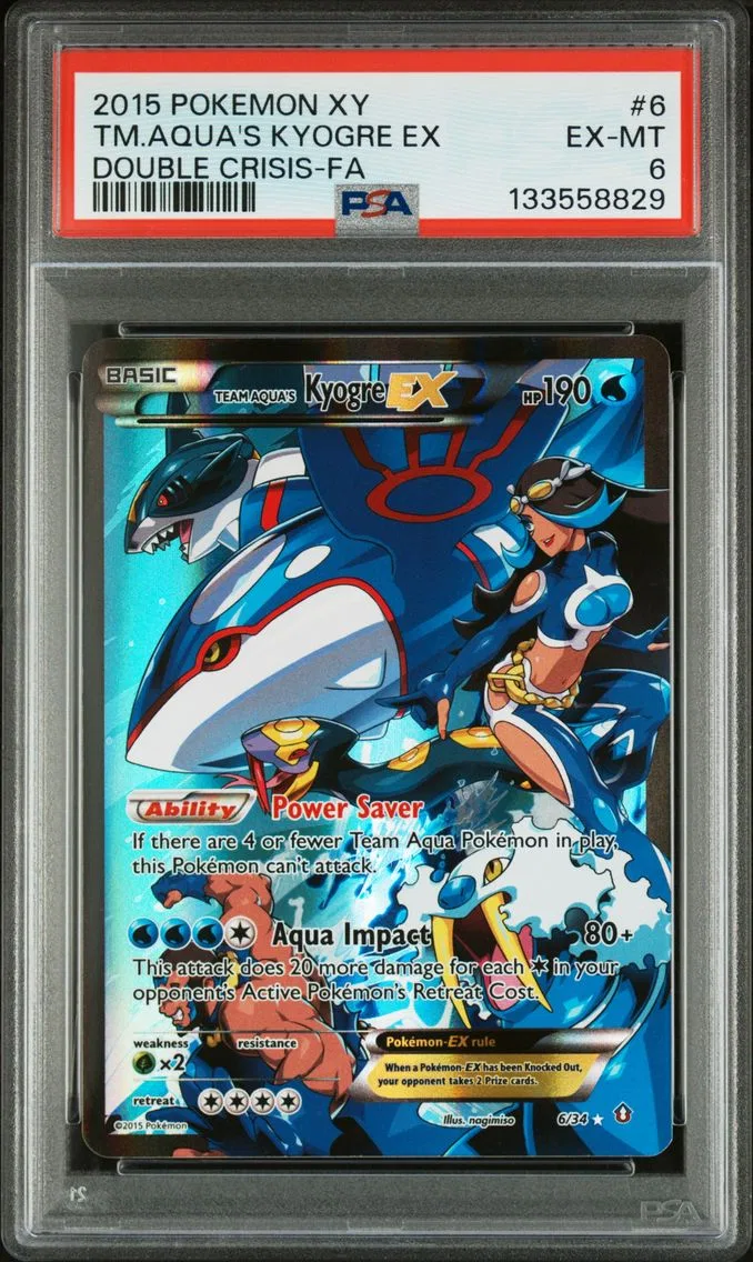2015 #6 Full Art/Team Aqua's Kyogre EX PSA 6 XY Double Crisis