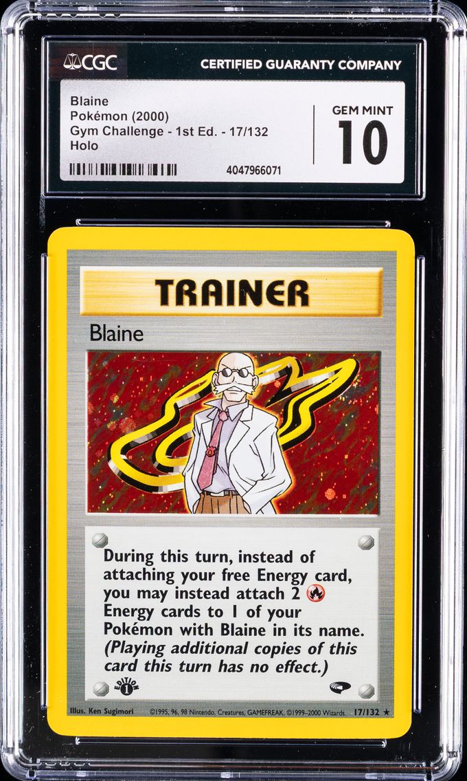 2000 #17 Blaine-Holo 1st Edition CGC 10 Gym Challenge Pokemon