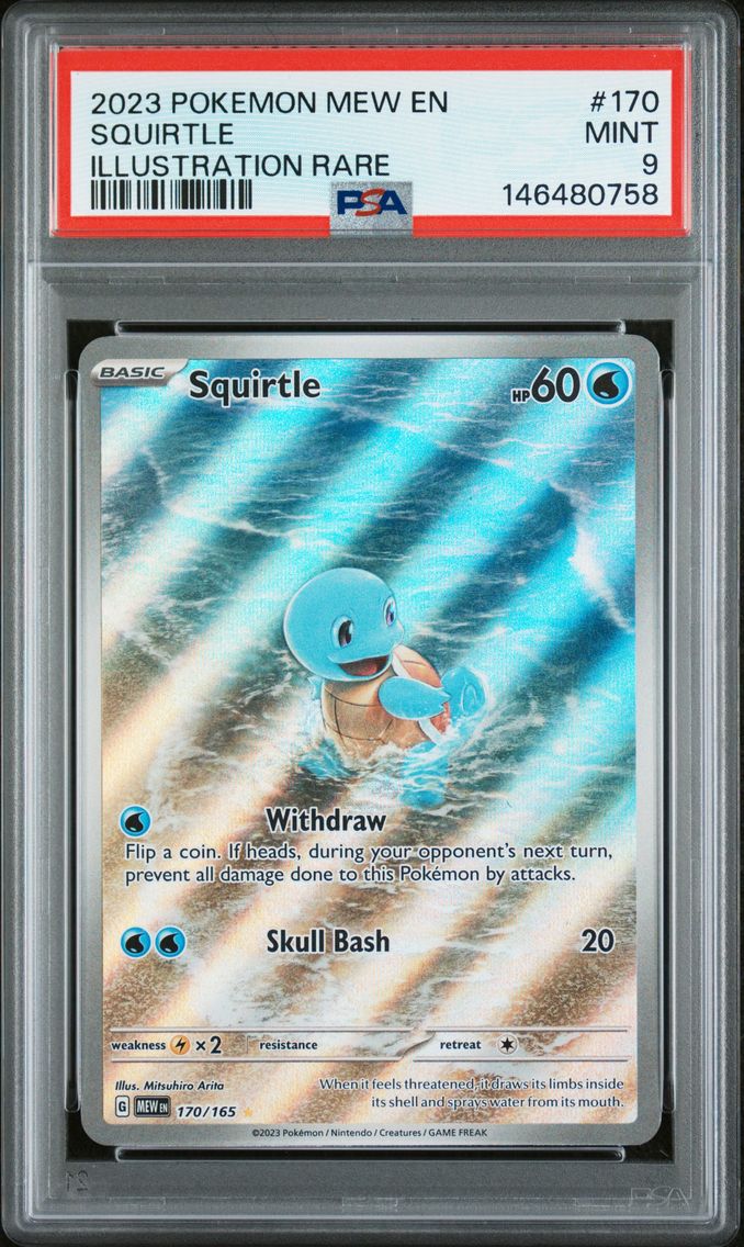 2023 #170 Squirtle PSA 9 Mew EN-151