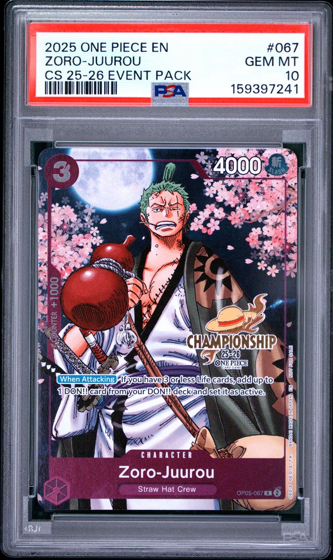 2025 #067 Zoro-Juurou PSA 10 One Piece Championship 2025-26 Event Pack