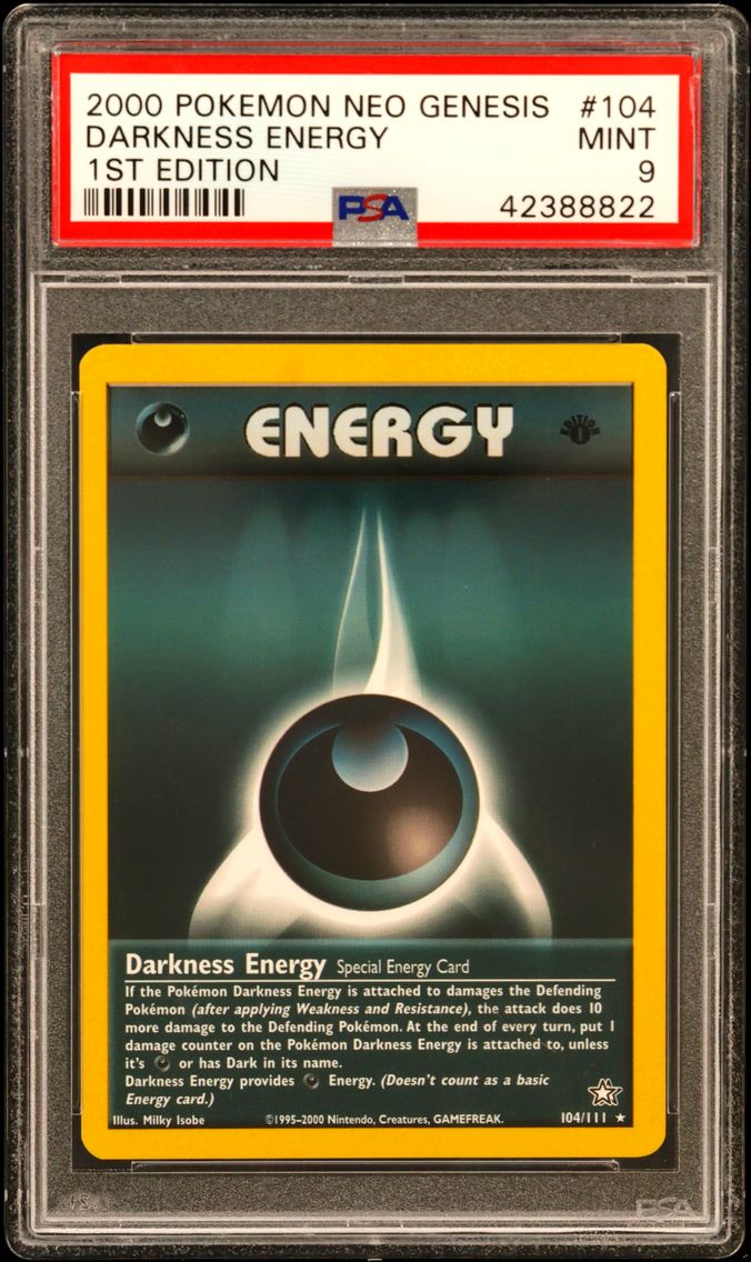 2000 #104 Darkness Energy PSA 9 Neo Genesis 1st Edition