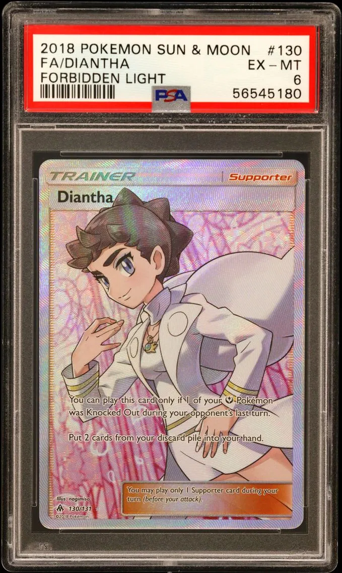 2018 #130 Full Art/Diantha PSA 6 Sun & Moon Forbidden Light