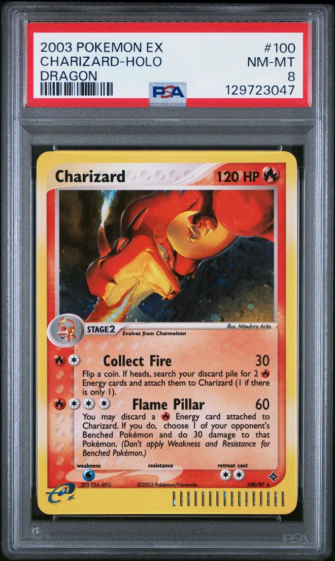 2003 #100 Charizard-Holo PSA 8 EX Dragon