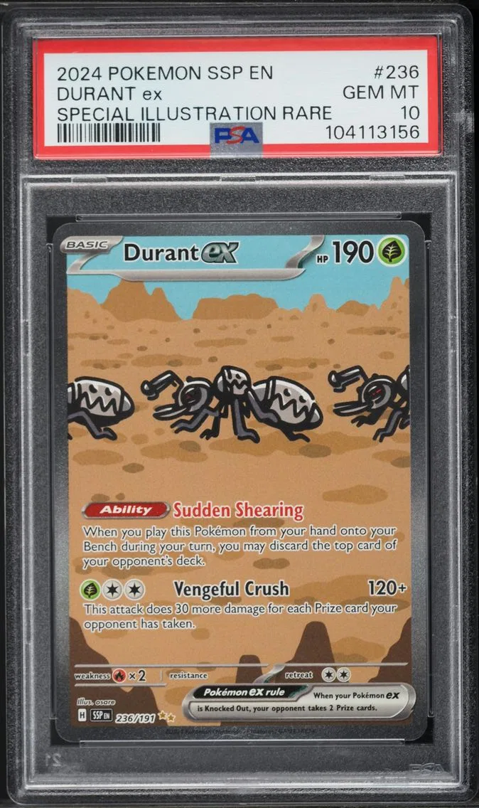 2024 #236 Durant EX PSA 10 Ssp EN-Surging Sparks Pokemon
