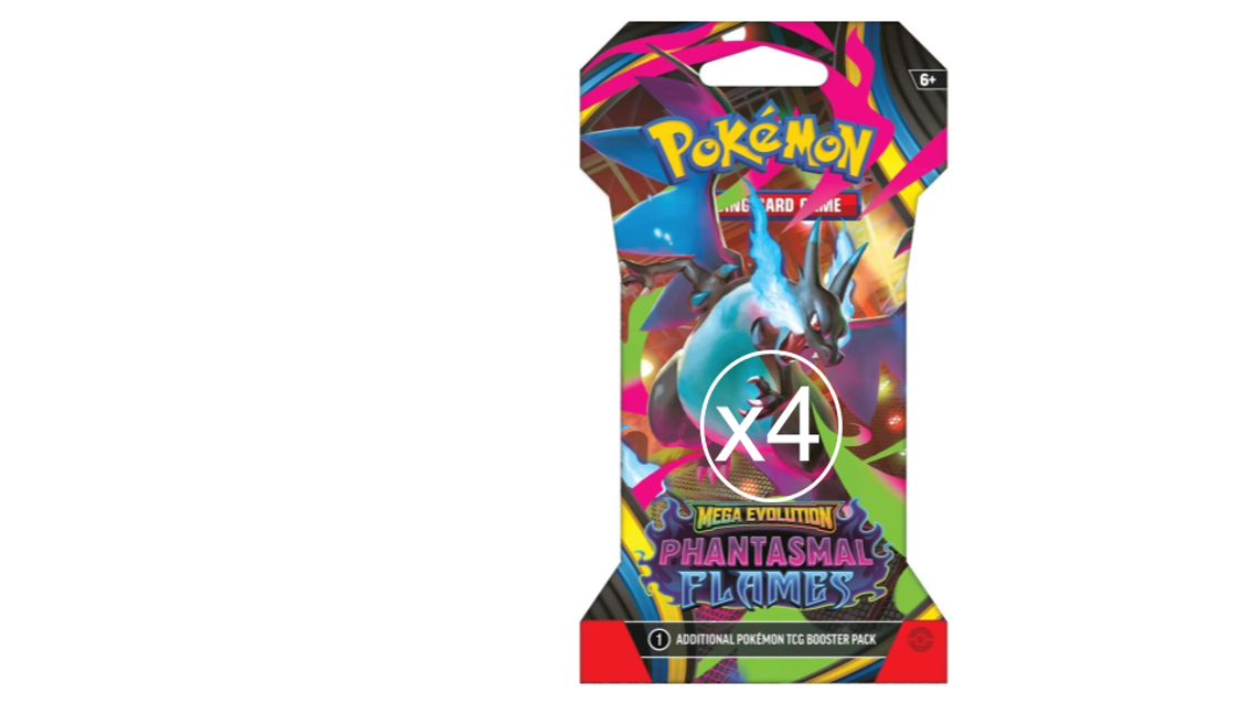 x4 ME02 Phantasmal Flames Sleeved Booster