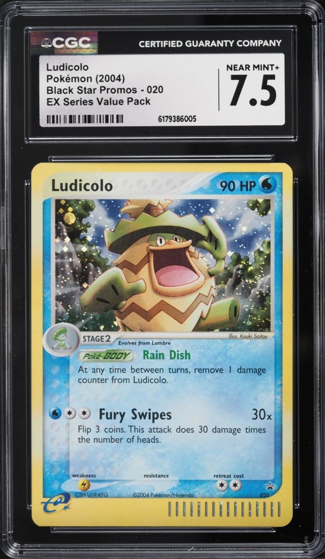 2004 Pokemon Black Star Promo EX Series Value Pack Ludicolo #20 CGC 7.5 NRMT+