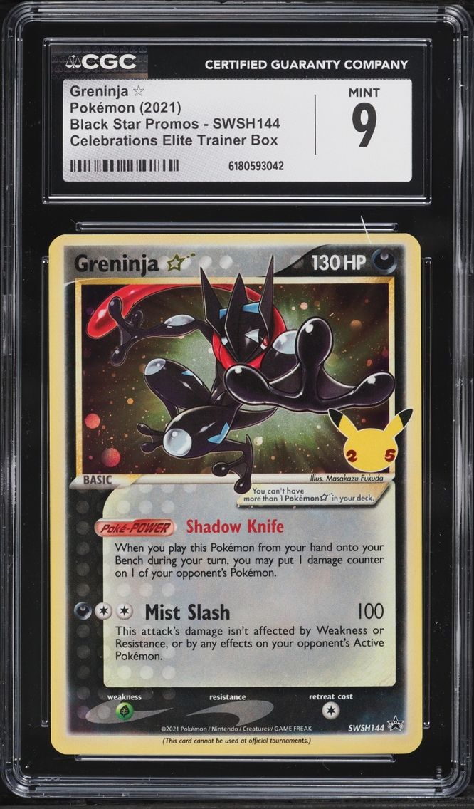 2021 Pokemon Sword & Shield Promo Celebrations ETB Holo Greninja Gold Star #SWSH144 CGC 9 MINT