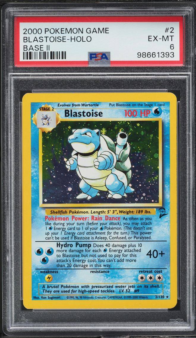 2000 #2 BASE SET 2 HOLO BLASTOISE PSA 6 POKEMON
