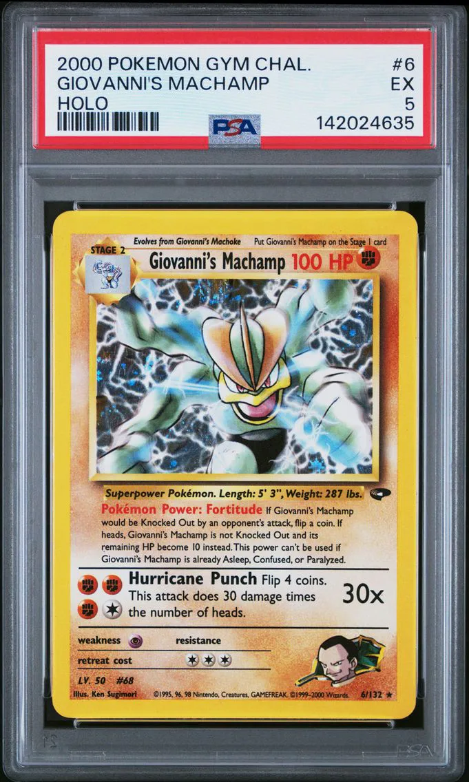 2000 #6 Giovanni's Machamp PSA 5 Gym Challenge Pokemon