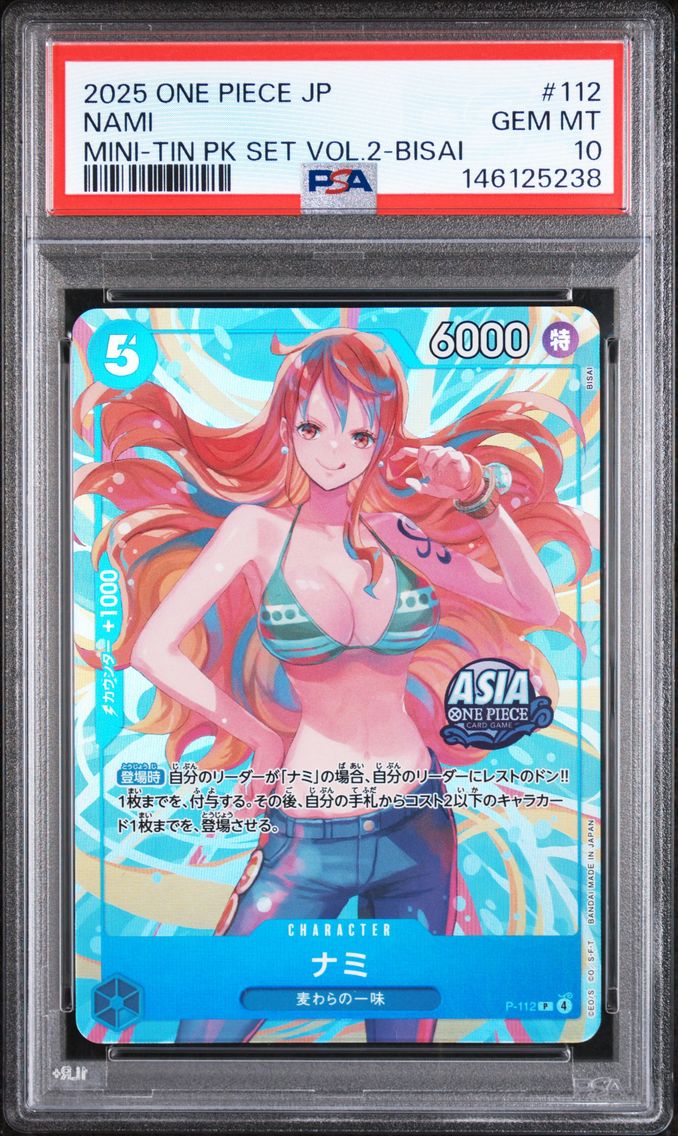2025 #112 Nami PSA 10 One Piece Japanese Mini-Tin Pack Set Vol.2