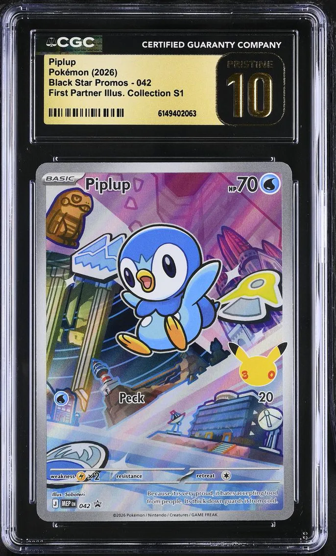 2026 #042 Piplup CGC 10 Pristine Black Star Promos - Mega Evolution MEP EN - English
