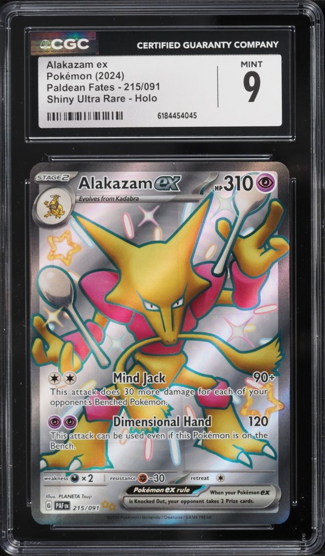 2024 #215 Alakazam EX CGC 9 Pokemon Scarlet & Violet Paldean Fates Full Art