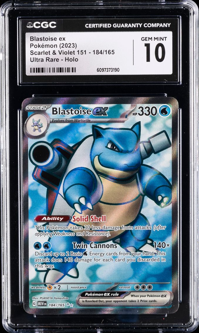 2023 #184 Blastoise EX CGC 10 Mew EN-151 Pokemon
