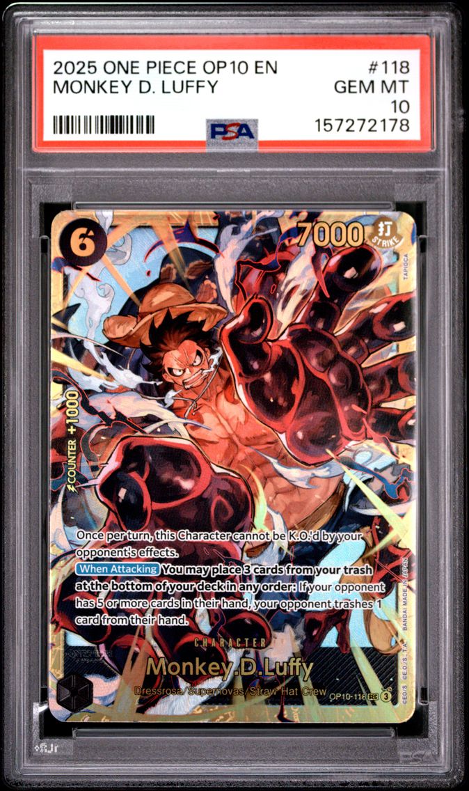 2025 #118 Monkey D. Luffy PSA 10 One Piece OP10-Royal Blood