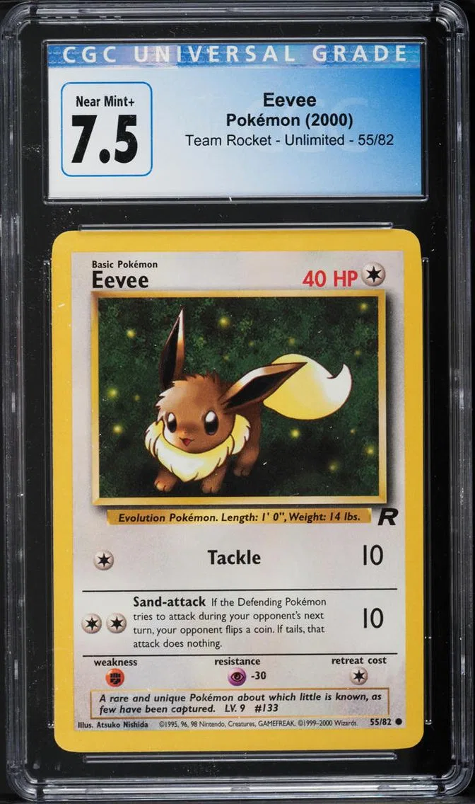 2000 Pokemon Team Rocket Eevee #55 CGC 7.5 NRMT+