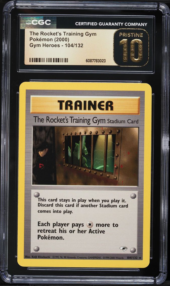 2000 #104 Rocket's Training Gym CGC 10 Pristine Gym Heroes Pokemon
