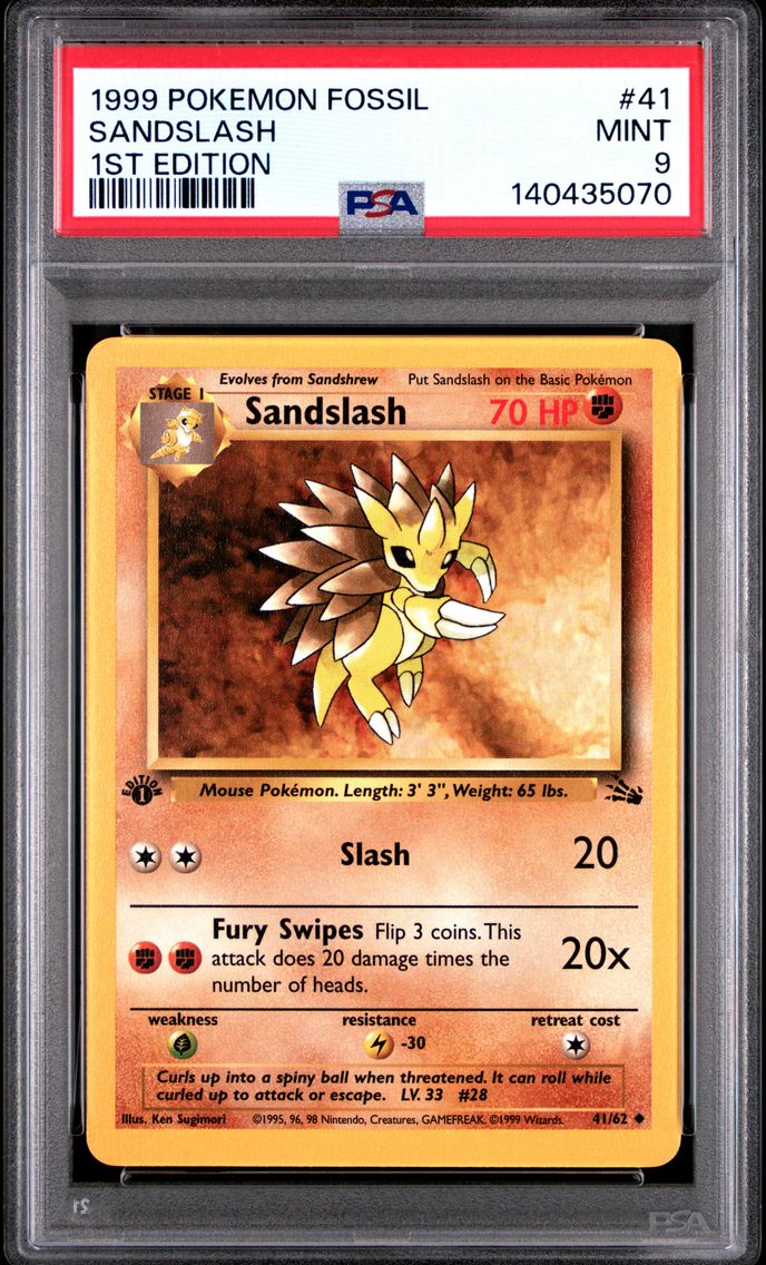 1999 #41 Sandslash 1st Edition PSA 9 Fossil Pokemon