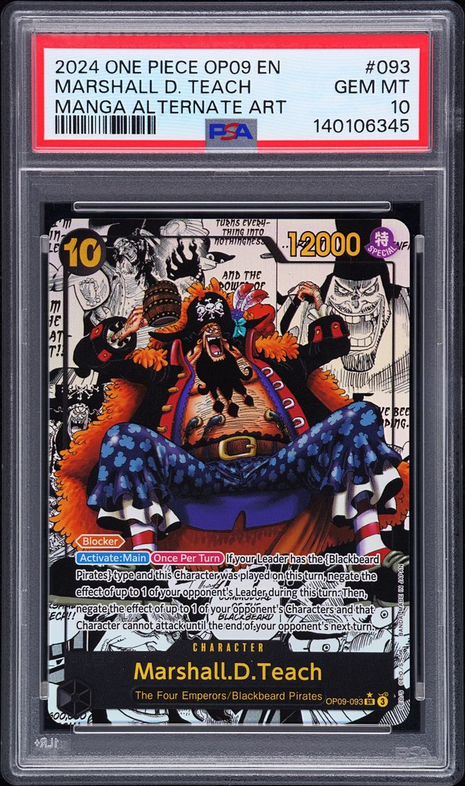 2024 #093 Marshall D. Teach Manga Alternate Art PSA 10 OP09-Emperors in the New World One Piece