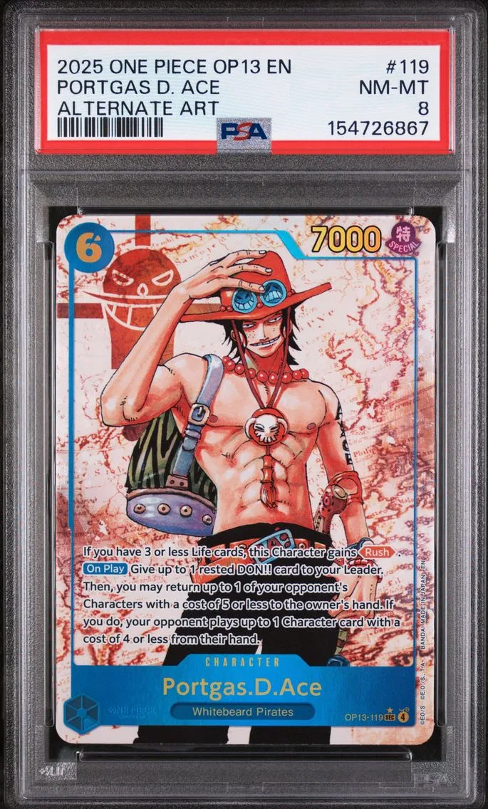 2025 #119 Portgas D. Ace PSA 8 One Piece OP13-Carrying on His Will