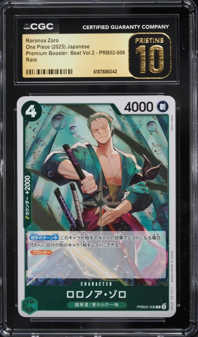 2025 #PRB02-006 CGC 10 One Piece Japanese Premium Booster Best Vol. 2 Roronoa Zoro