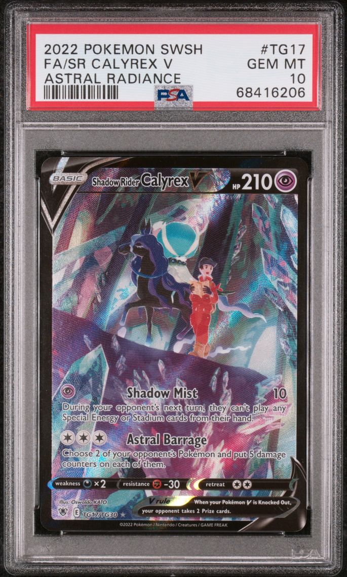 2022 #TG17 Full Art/Shadow Rider Calyrex V PSA 10 Sword & Shield Astral Radiance