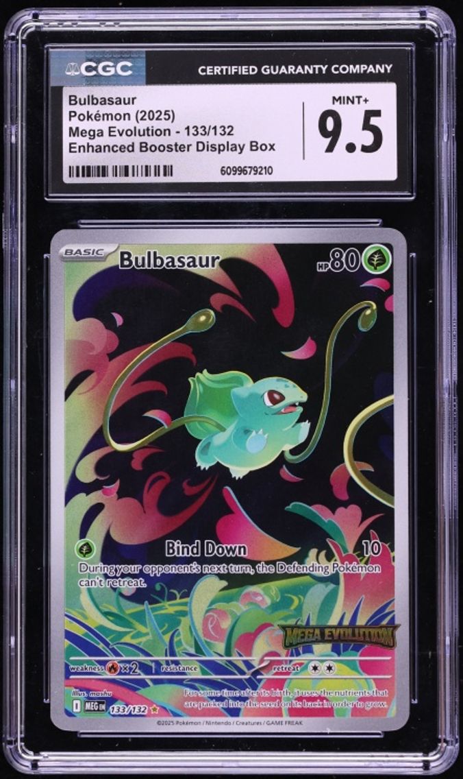 2025 #133 Mega Evolution Enhanced Booster Display Box IR Bulbasaur MINT+ CGC 9.5 Pokemon