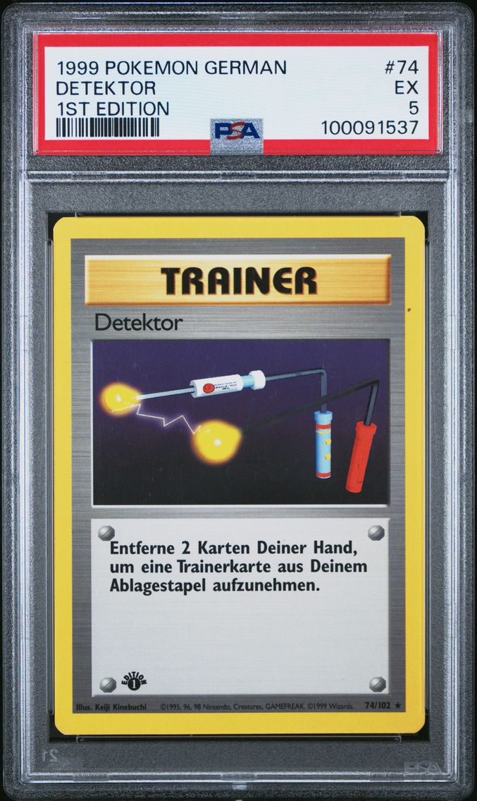 1999 #74 Detektor 1st Edition PSA 5 German Pokemon