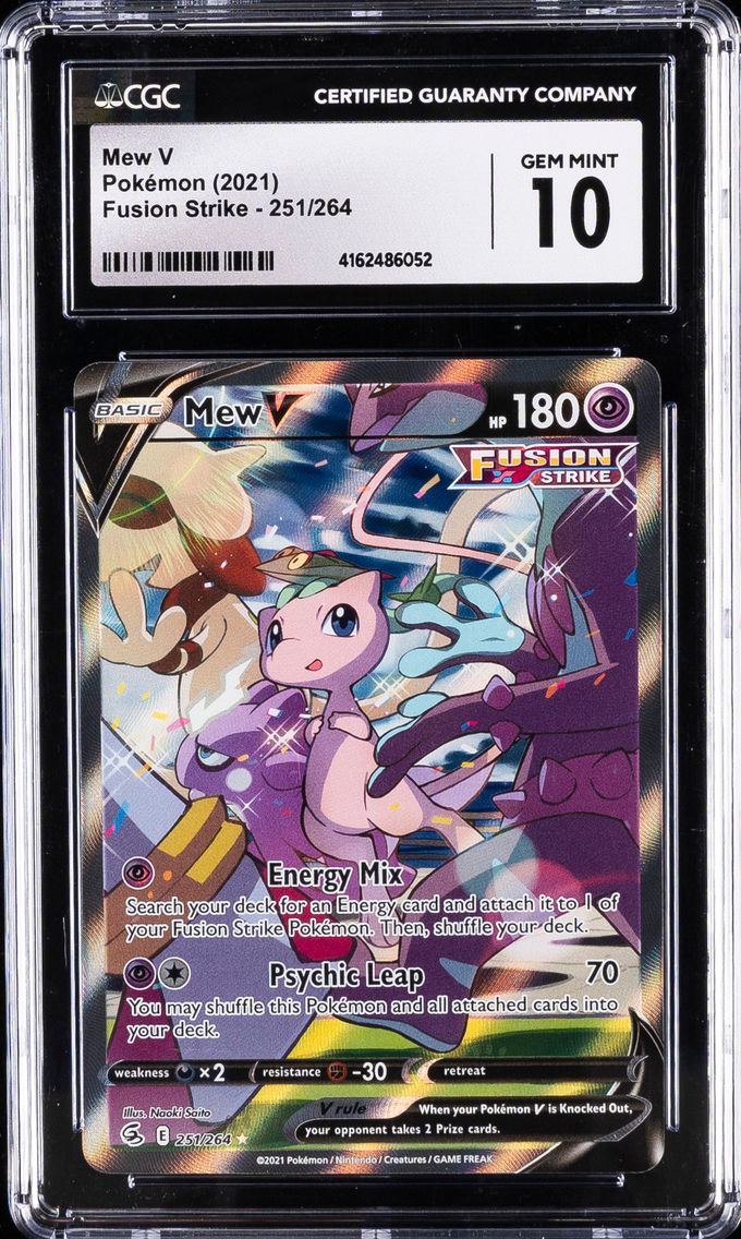 2021 #251 Full Art/Mew V CGC 10 Sword & Shield Fusion Strike Pokemon