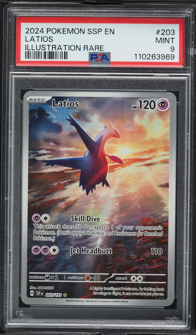 2024 #203 Latios PSA 9 Ssp EN-Surging Sparks Pokemon