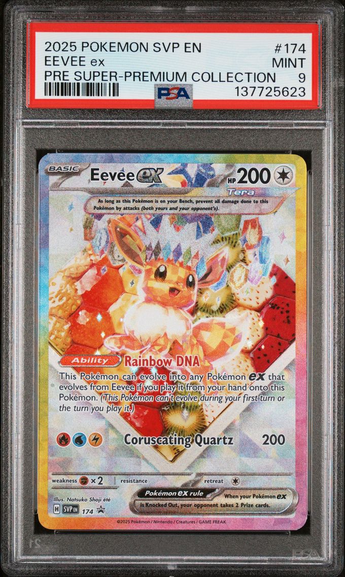 2025 #174 Eevee EX PSA 9 Svp EN-SV Black Star Promo Pokemon