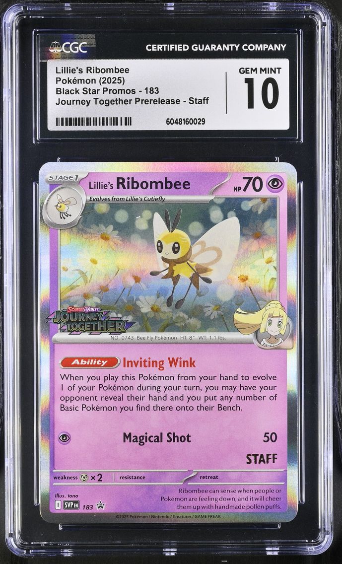 2025 #183 Lillie's Ribombee CGC 10 Black Star Promos - Scarlet & Violet SVP EN - English