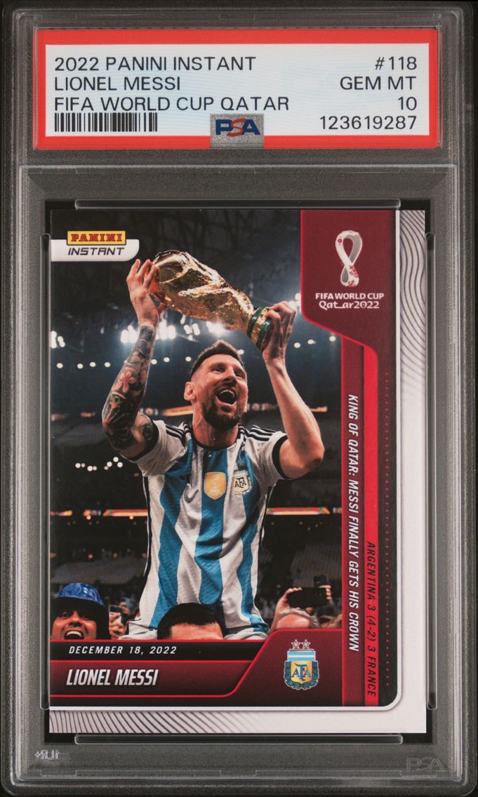 2022 #118 Lionel Messi PSA 10 Panini Instant FIFA World Cup Qatar