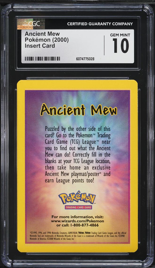 2000 Ancient Mew CGC 10 Pokemon Insert Card