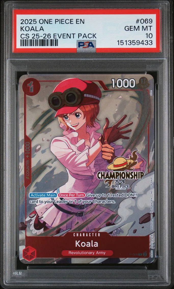 2025 #069 Koala PSA 10 One Piece Championship 2025-26 Event Pack