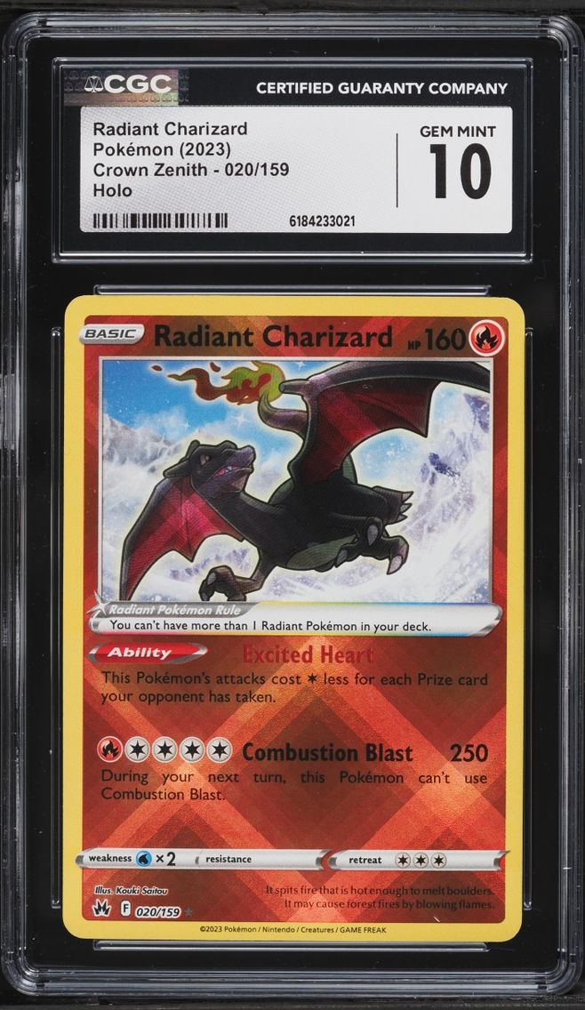 2023 #20 Radiant Charizard CGC 10 Pokemon Sword & Shield Crown Zenith Holo