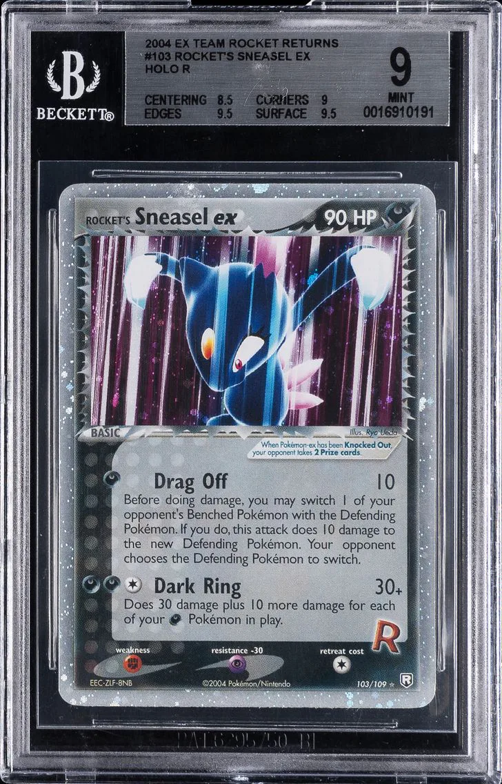 2004 #103 Rocket's Sneasel EX-Holo BGS 9 EX Team Rocket Returns Pokemon