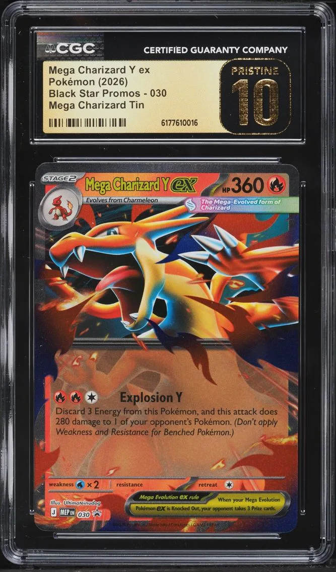 2026 Pokemon Mega Evolution Black Star Promo Tin Mega Charizard Y ex #30 CGC 10 PRISTINE