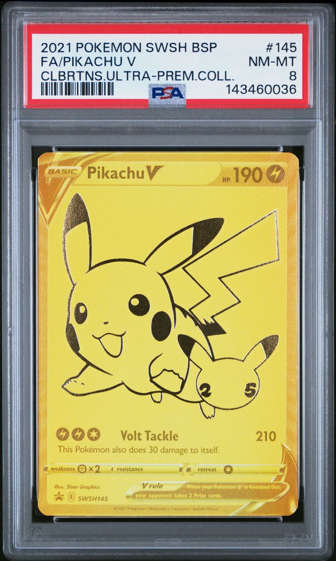 2021 #145 Full Art/Pikachu V PSA 8 Swsh Black Star Promo Pokemon