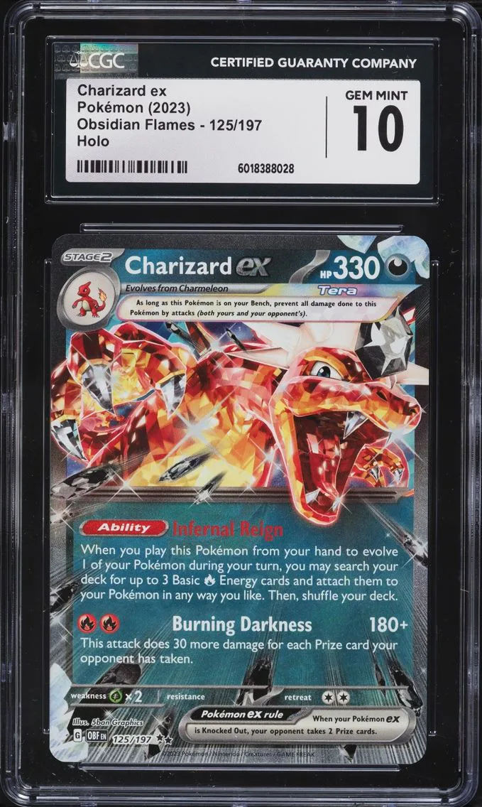 2023 Pokemon Scarlet & Violet Obsidian Flames Holo Charizard Ex #125 CGC 10 GEM MINT