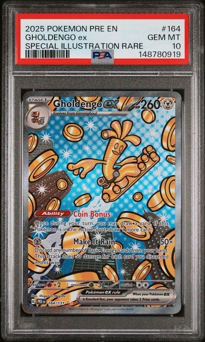 2025 #164 Gholdengo EX PSA 10 Pre EN-Prismatic Evolutions