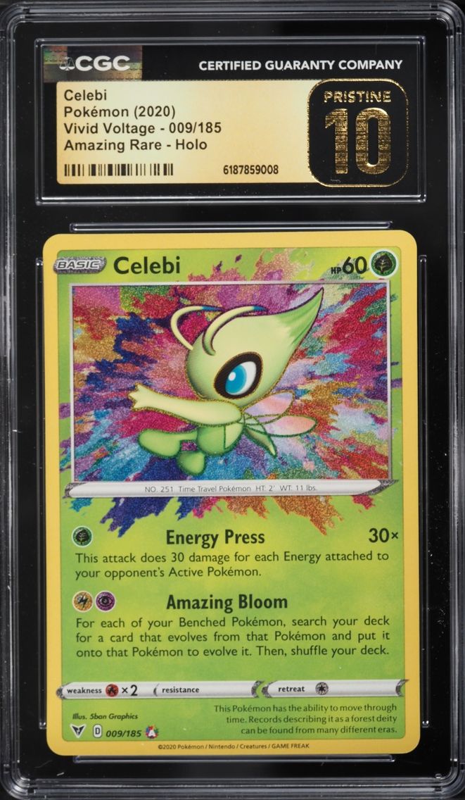 2020 #9 Celebi CGC 10 Pokemon Sword & Shield Vivid Voltage AR