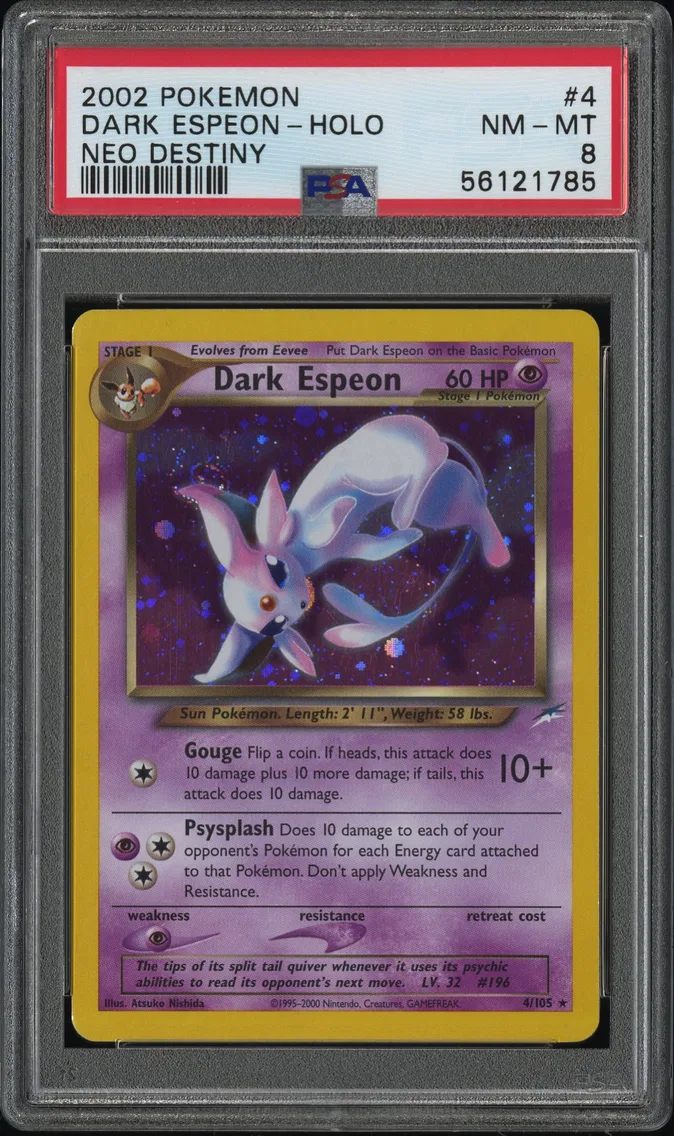 2002 #4 Dark Espeon-Holo PSA 8 Neo Destiny