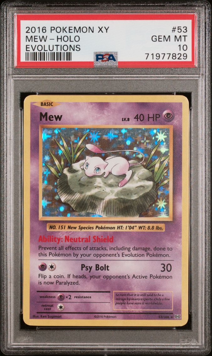 2016 #53 Mew-Holo PSA 10 XY Evolutions