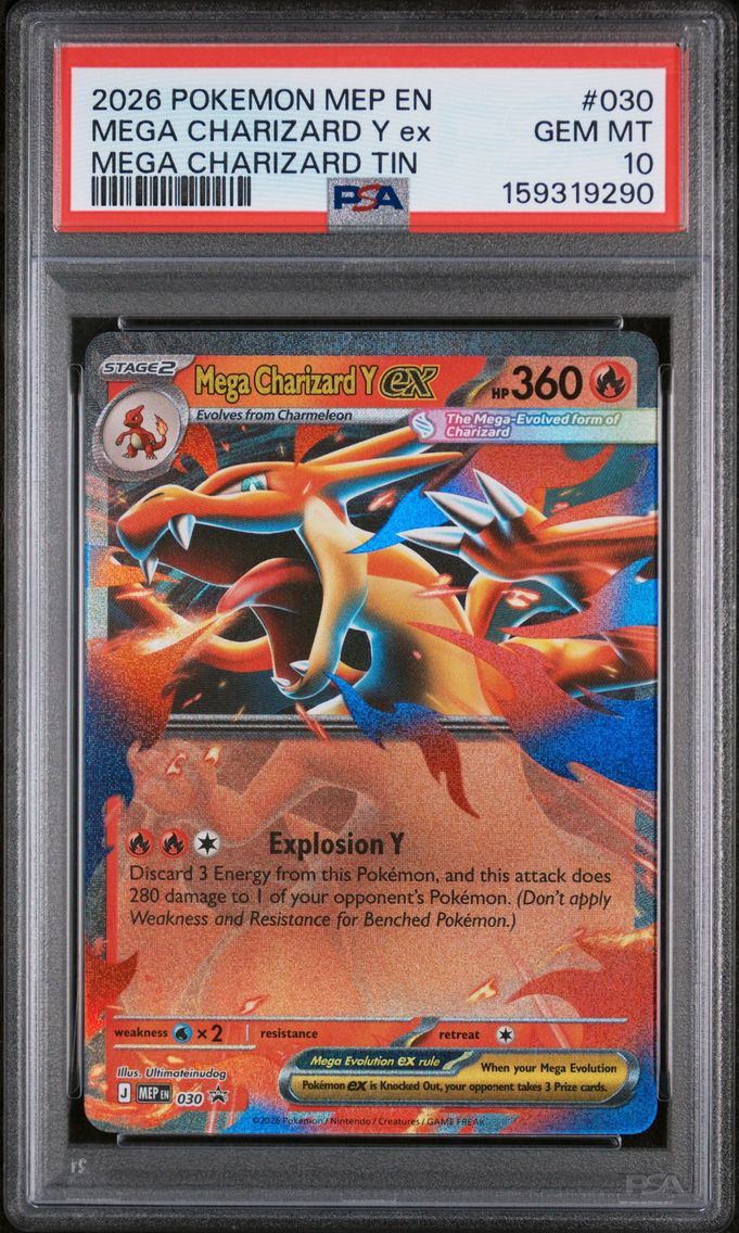 2026 #030 Mega Charizard Y EX PSA 10 Mep EN-Me Black Star Promo
