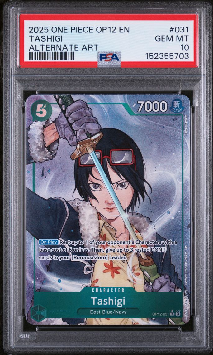2025 #031 Tashigi PSA 10 One Piece OP12-Legacy of the Master