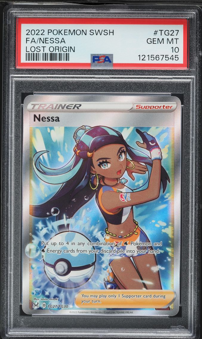 2022 #TG27 Full Art/Nessa PSA 10 Sword & Shield Lost Origin Pokemon