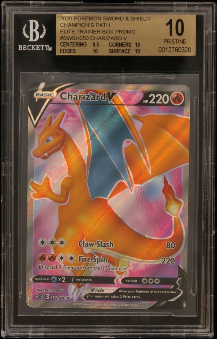 2020 #SWSH050 Charizard V/(Champion's Path Elite Trainer Box) BGS 10 TCG Sword & Shield Black Star Promos