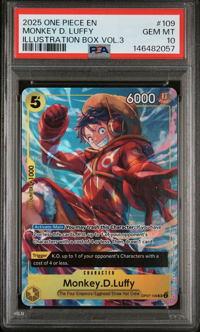 2025 #109 Monkey D. Luffy PSA 10 Illustration Box Vol.3 One Piece Promos One Piece