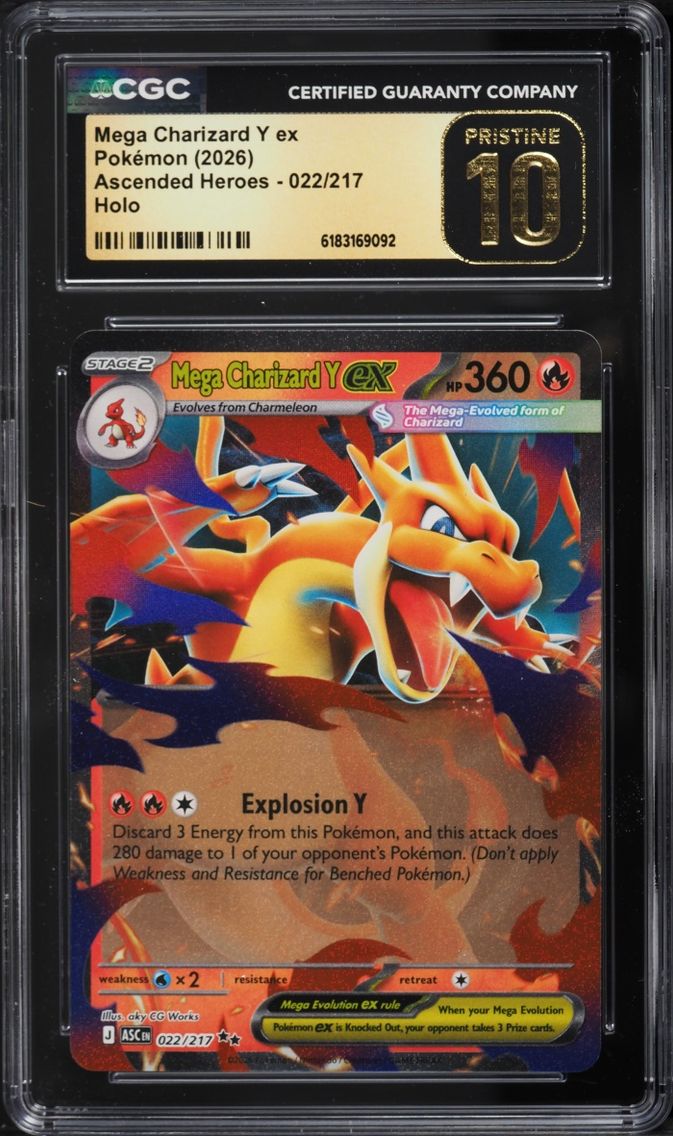 2026 Pokemon Mega Evolution Ascended Heroes Holo Mega Charizard Y EX #22 CGC 10 PRISTINE