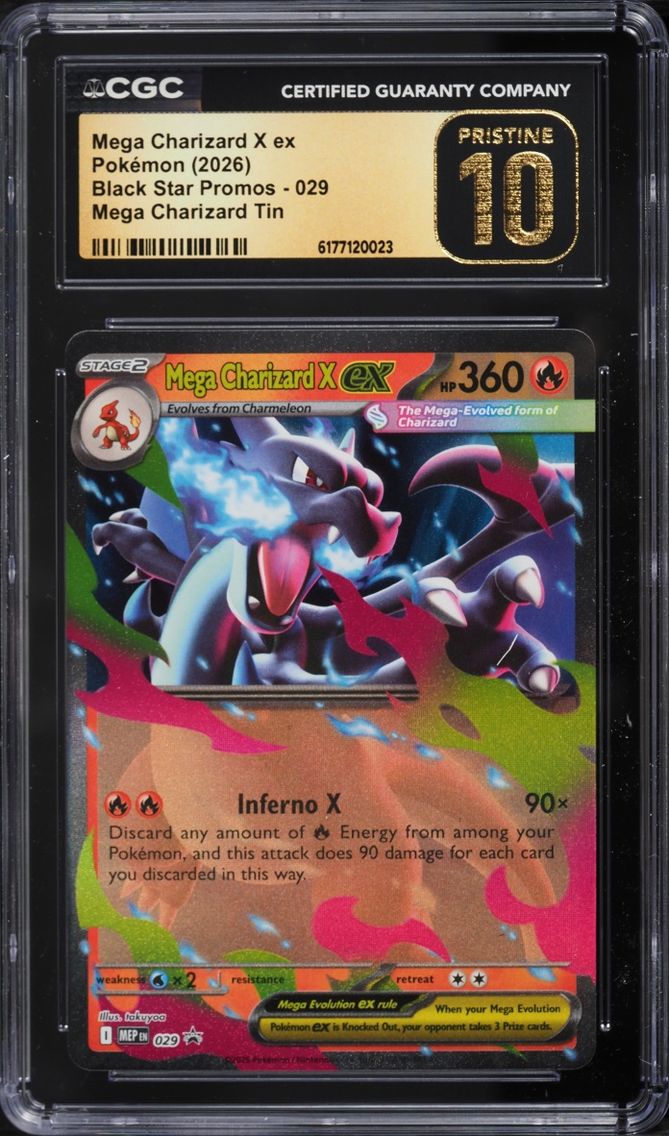2026 Pokemon Mega Evolution Promo Tin Mega Charizard X Ex #29 CGC 10 PRISTINE
